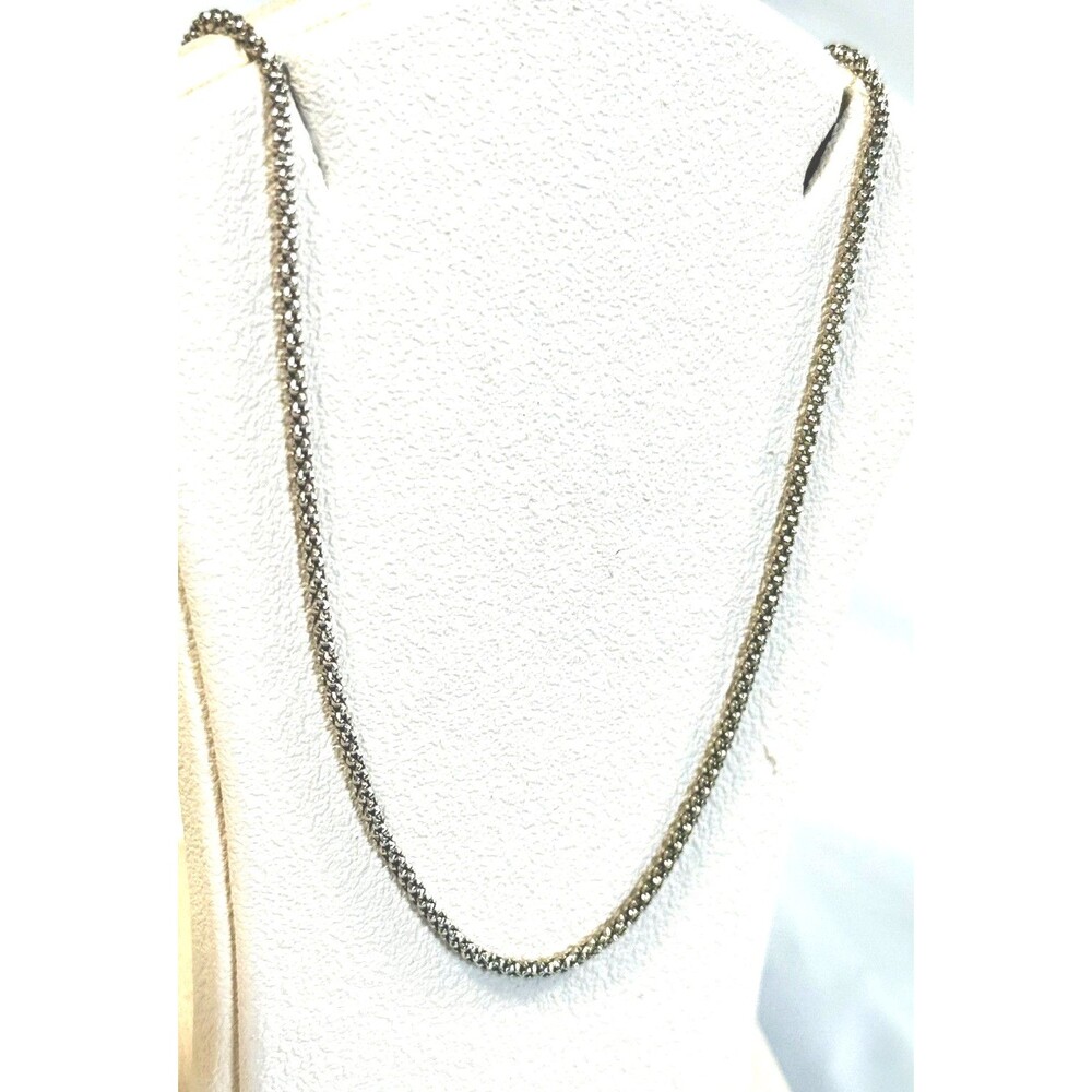 14K Solid White Gold Franco Chain Necklace 18" 3.72g 585 Real Men Women Tested
